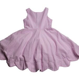 NEW Rare Editions Pink Seersucker Sleeveless Dress NWT Girl's 10 Spring Easter